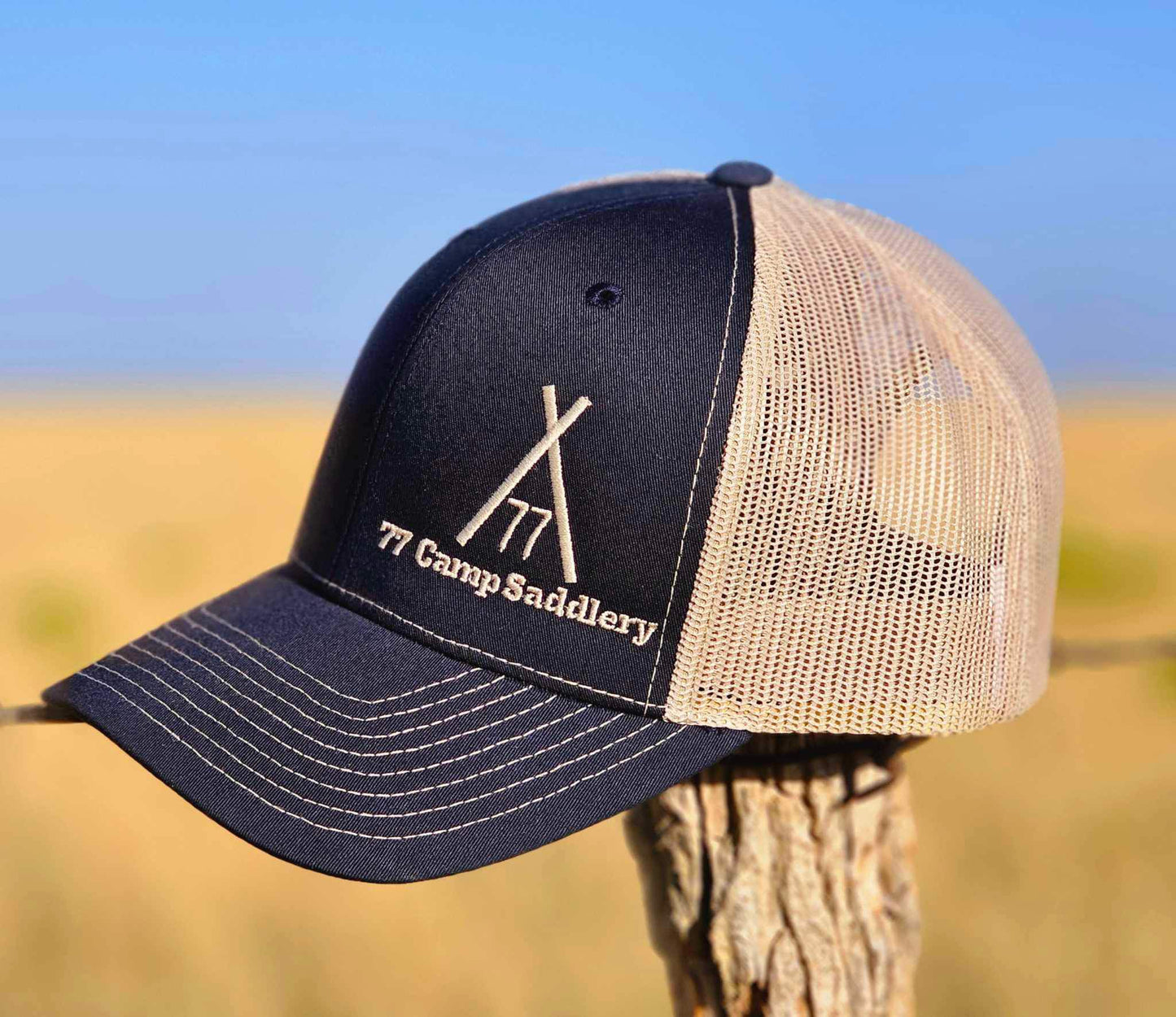 Navy & Tan Cap with Teepee Logo